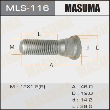 MASUMA MLS-116 - Stud, wheel hub autospares.lv