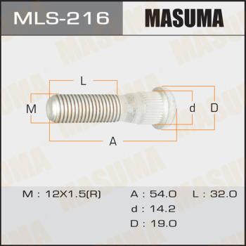 MASUMA MLS-216 - Stud, wheel hub autospares.lv