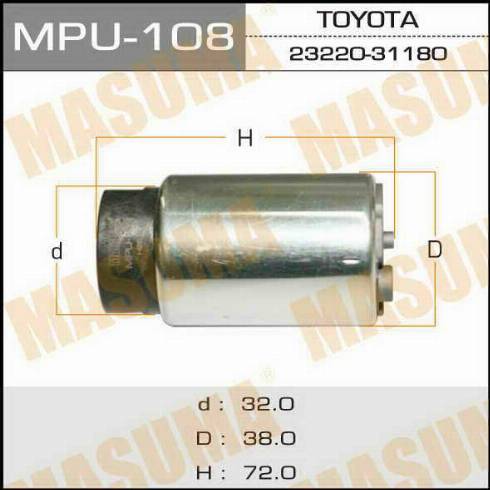 MASUMA MPU-108 - Fuel Pump autospares.lv