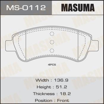 MASUMA MS-0112 - Brake Shoe Set autospares.lv