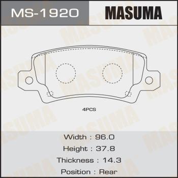 MASUMA MS-1920 - Brake Shoe Set autospares.lv