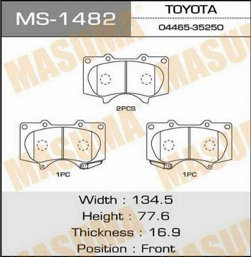 MASUMA MS-1482 - Brake Shoe Set autospares.lv