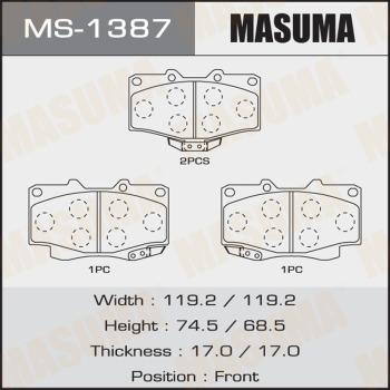 MASUMA MS-1387 - Brake Shoe Set autospares.lv