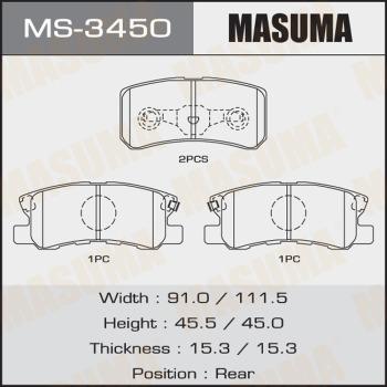 MASUMA MS-3450 - Brake Shoe Set autospares.lv