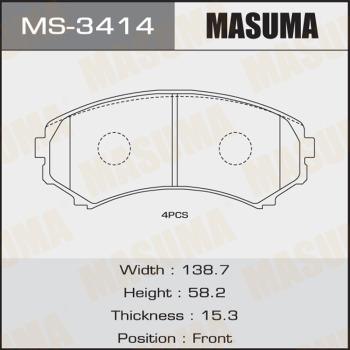 MASUMA MS-3414 - Brake Shoe Set autospares.lv