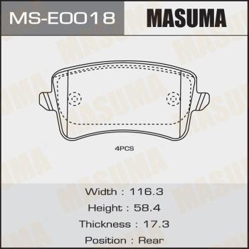 MASUMA MS-E0018 - Brake Shoe Set autospares.lv