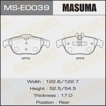 MASUMA MS-E0039 - Brake Shoe Set autospares.lv