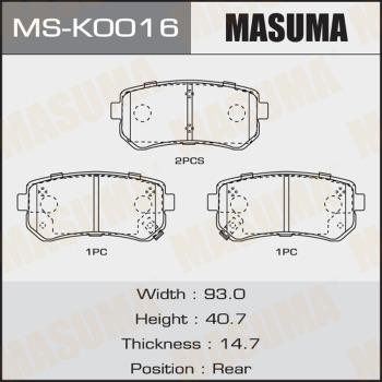 MASUMA MS-K0016 - Brake Shoe Set autospares.lv