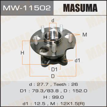 MASUMA MW-11502 - Wheel Hub autospares.lv