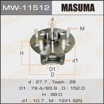 MASUMA MW-11512 - Wheel Hub autospares.lv