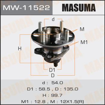 MASUMA MW-11522 - Wheel Hub autospares.lv