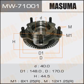 MASUMA MW71001 - Wheel Hub autospares.lv