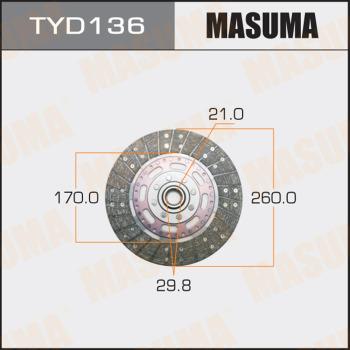 MASUMA TYD136 - Clutch Disc autospares.lv