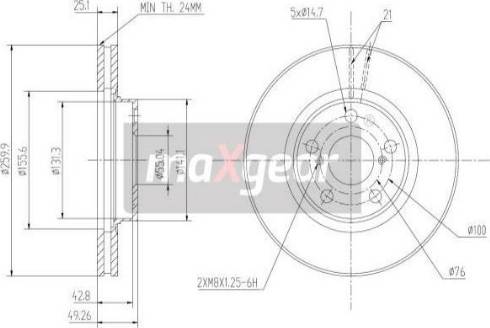 Maxgear 19-0967MAX - Brake Disc autospares.lv