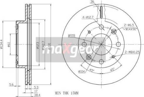 Maxgear 19-0926 - Brake Disc autospares.lv