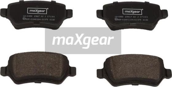 Maxgear 19-0450 - Brake Pad Set, disc brake autospares.lv