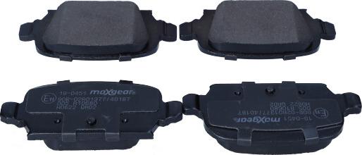 Maxgear 19-0451 - Brake Pad Set, disc brake autospares.lv