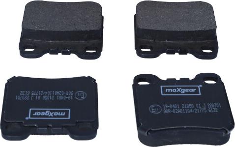 Maxgear 19-0401 - Brake Pad Set, disc brake autospares.lv