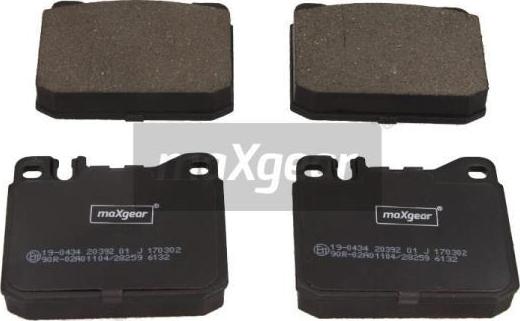 Maxgear 19-0434 - Brake Pad Set, disc brake autospares.lv