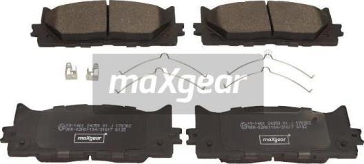 Maxgear 19-1461 - Brake Pad Set, disc brake autospares.lv