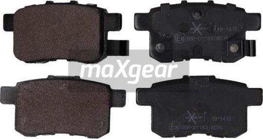 Maxgear 19-1476 - Brake Pad Set, disc brake autospares.lv