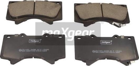 Maxgear 19-1471 - Brake Pad Set, disc brake autospares.lv