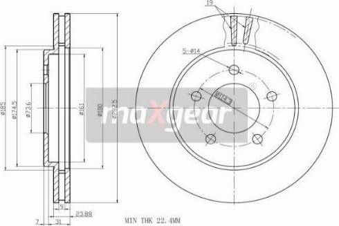 Maxgear 19-1004MAX - Brake Disc autospares.lv