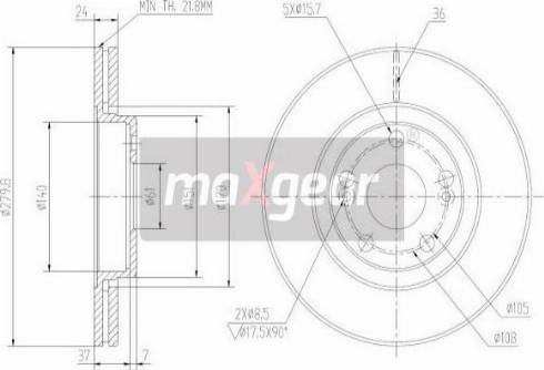 Maxgear 19-1008MAX - Brake Disc autospares.lv