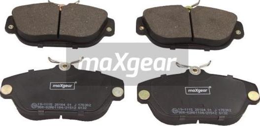 Maxgear 19-1115 - Brake Pad Set, disc brake autospares.lv