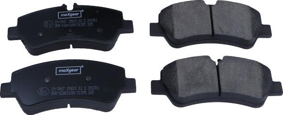 Maxgear 19-3667 - Brake Pad Set, disc brake autospares.lv