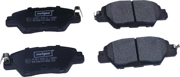 Maxgear 19-3671 - Brake Pad Set, disc brake autospares.lv