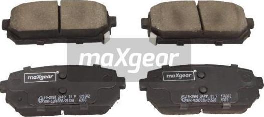 Maxgear 19-2990 - Brake Pad Set, disc brake autospares.lv