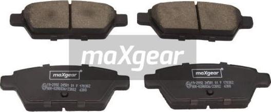 Maxgear 19-2992 - Brake Pad Set, disc brake autospares.lv