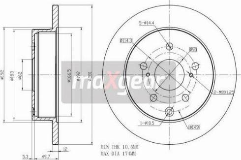 Maxgear 19-2466MAX - Brake Disc autospares.lv