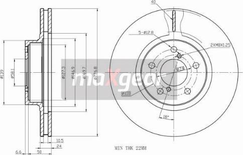 Maxgear 19-2505 - Brake Disc autospares.lv