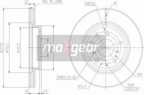 Maxgear 19-2003MAX - Brake Disc autospares.lv