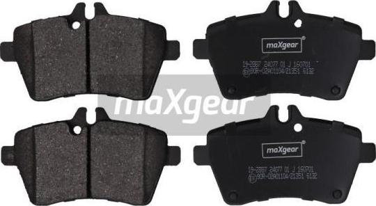 Maxgear 19-2887 - Brake Pad Set, disc brake autospares.lv