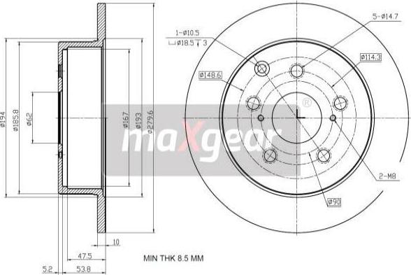 Maxgear 19-2353 - Brake Disc autospares.lv