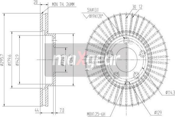 Maxgear 19-2387 - Brake Disc autospares.lv