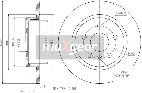 Maxgear 19-2333 - Brake Disc autospares.lv