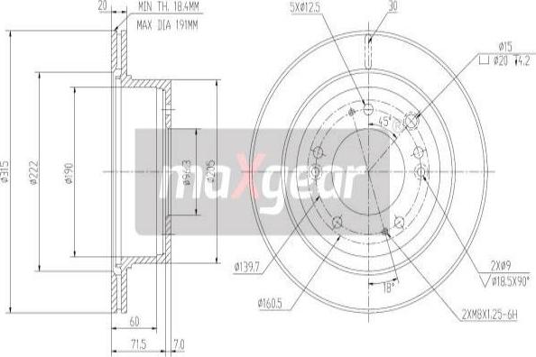 Maxgear 19-2372 - Brake Disc autospares.lv