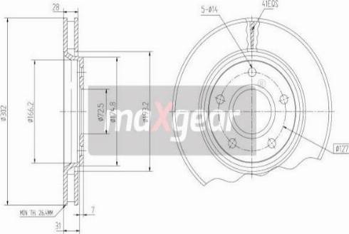 Maxgear 19-2274MAX - Brake Disc autospares.lv