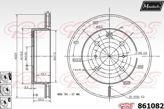 Maxtech 865518 - Brake Disc autospares.lv