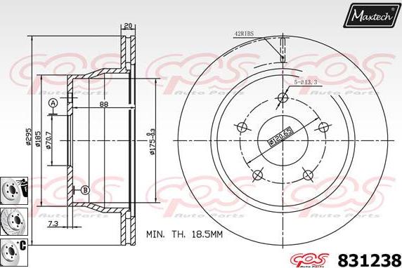 Maxtech 881215 - Brake Disc autospares.lv