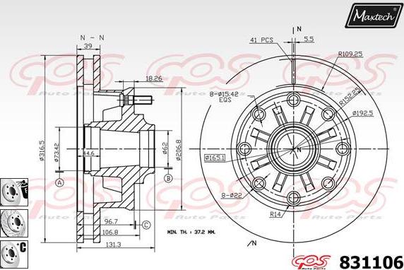 Maxtech 877211 - Brake Disc autospares.lv