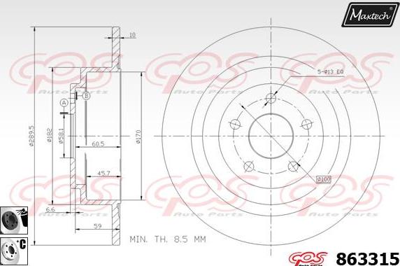 Maxtech 6284400 - Brake Caliper autospares.lv