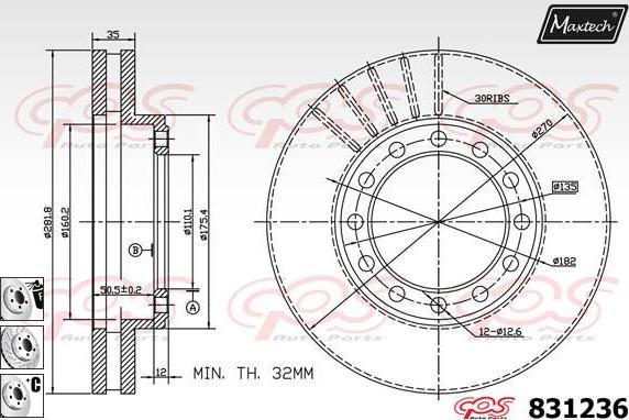 Maxtech 6275600 - Brake Caliper autospares.lv