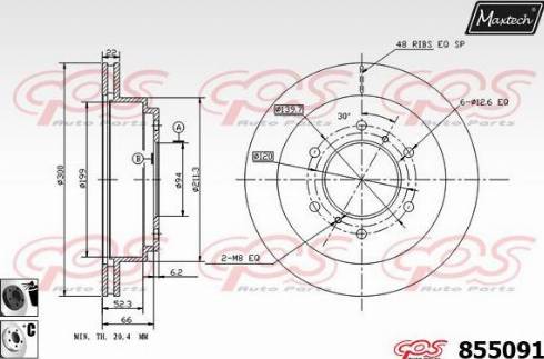 Maxtech 855091.6060 - Brake Disc autospares.lv