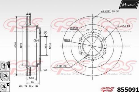 Maxtech 855091.6980 - Brake Disc autospares.lv