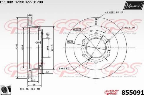 Maxtech 855091.0060 - Brake Disc autospares.lv